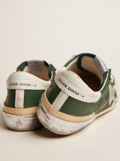 Men's Super-Star in green leather and multifoxing - Golden Goose Men