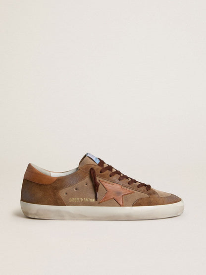 Men's Super-Star in brown suede with tan leather star and heel tab - Golden Goose Men