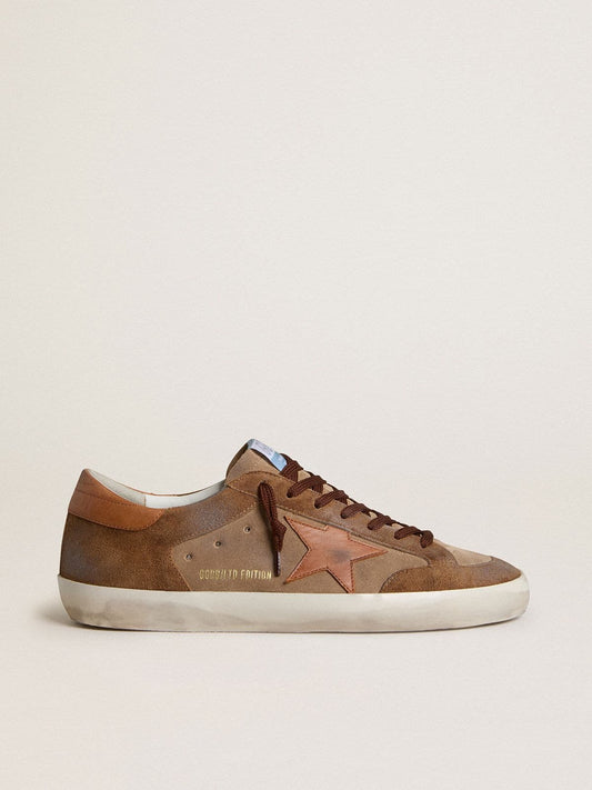 Men's Super-Star in brown suede with tan leather star and heel tab - Golden Goose Men