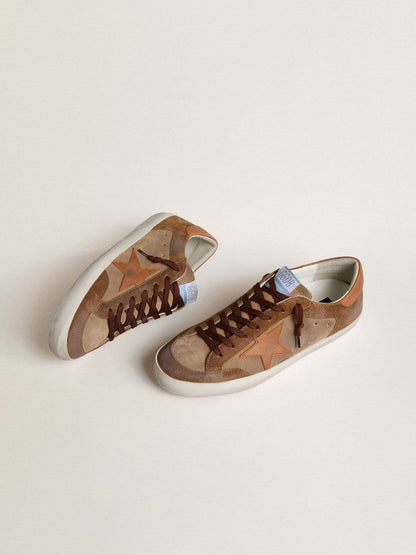 Men's Super-Star in brown suede with tan leather star and heel tab - Golden Goose Men