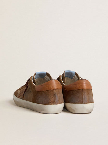 Men's Super-Star in brown suede with tan leather star and heel tab - Golden Goose Men