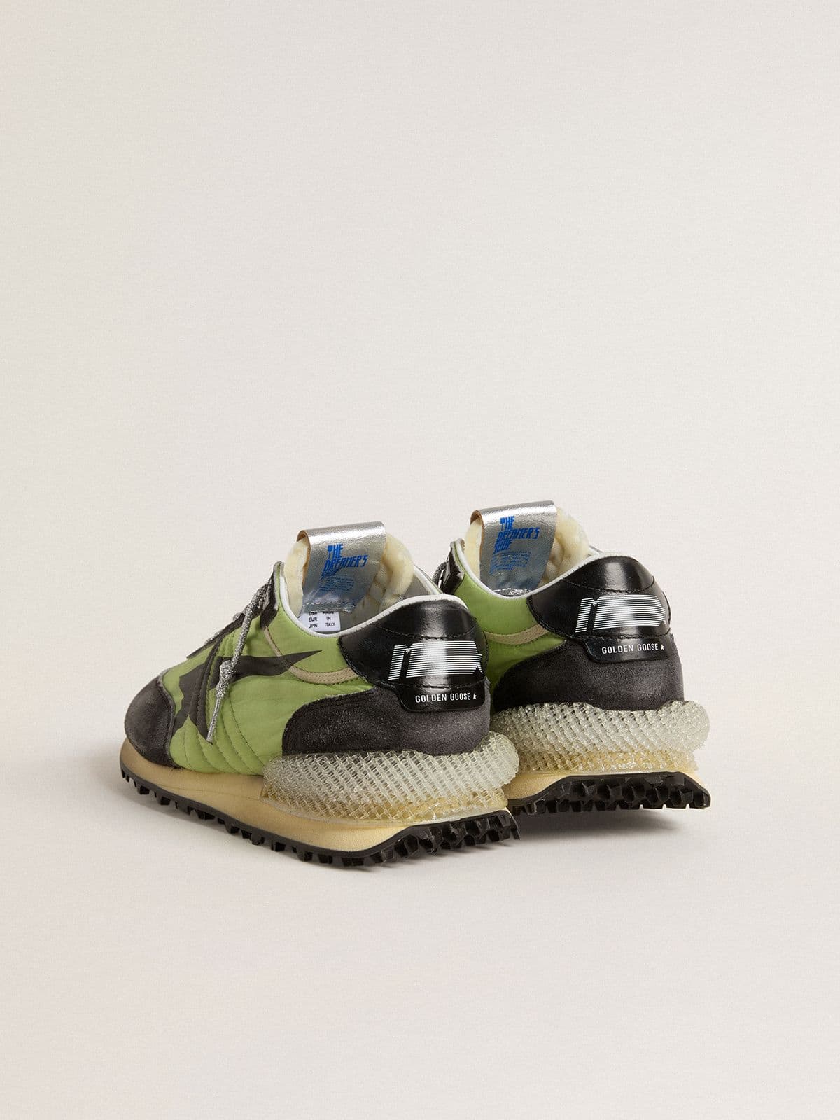 Men's Marathon with green nylon upper and black star - Golden Goose Men