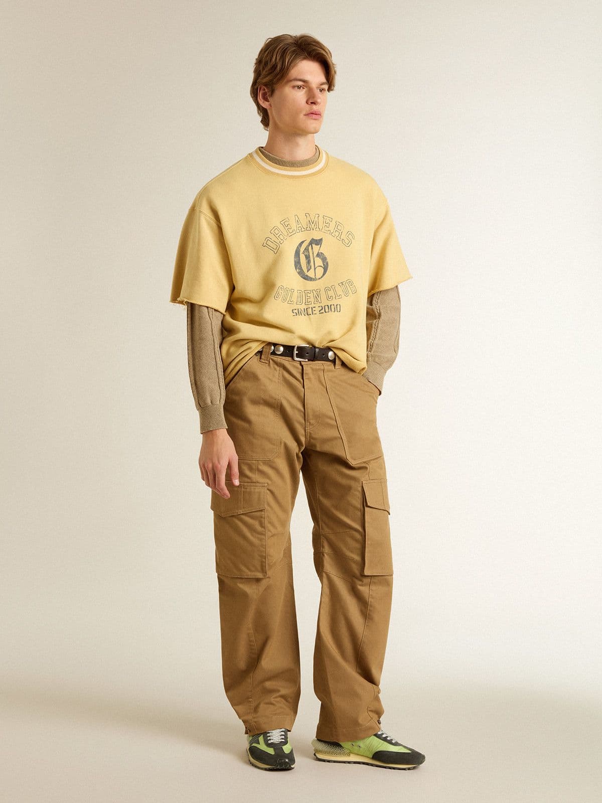 Men's Marathon with green nylon upper and black star - Golden Goose Men