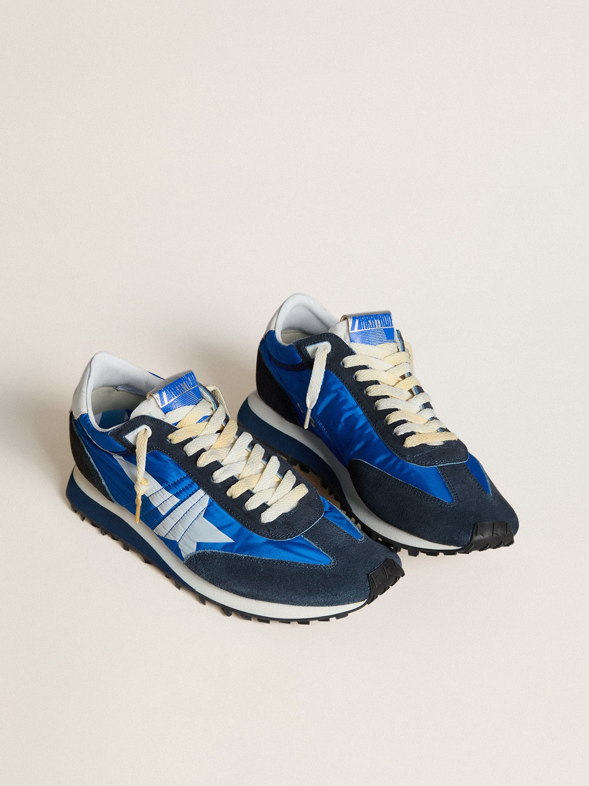 Men’s Marathon with blue nylon upper and white star - Golden Goose Men