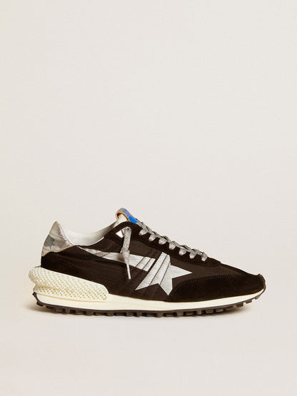 Men’s Marathon with black ripstop nylon upper and silver star - Golden Goose Men