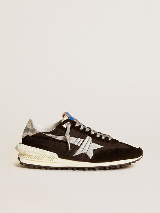 Men’s Marathon with black ripstop nylon upper and silver star - Golden Goose Men