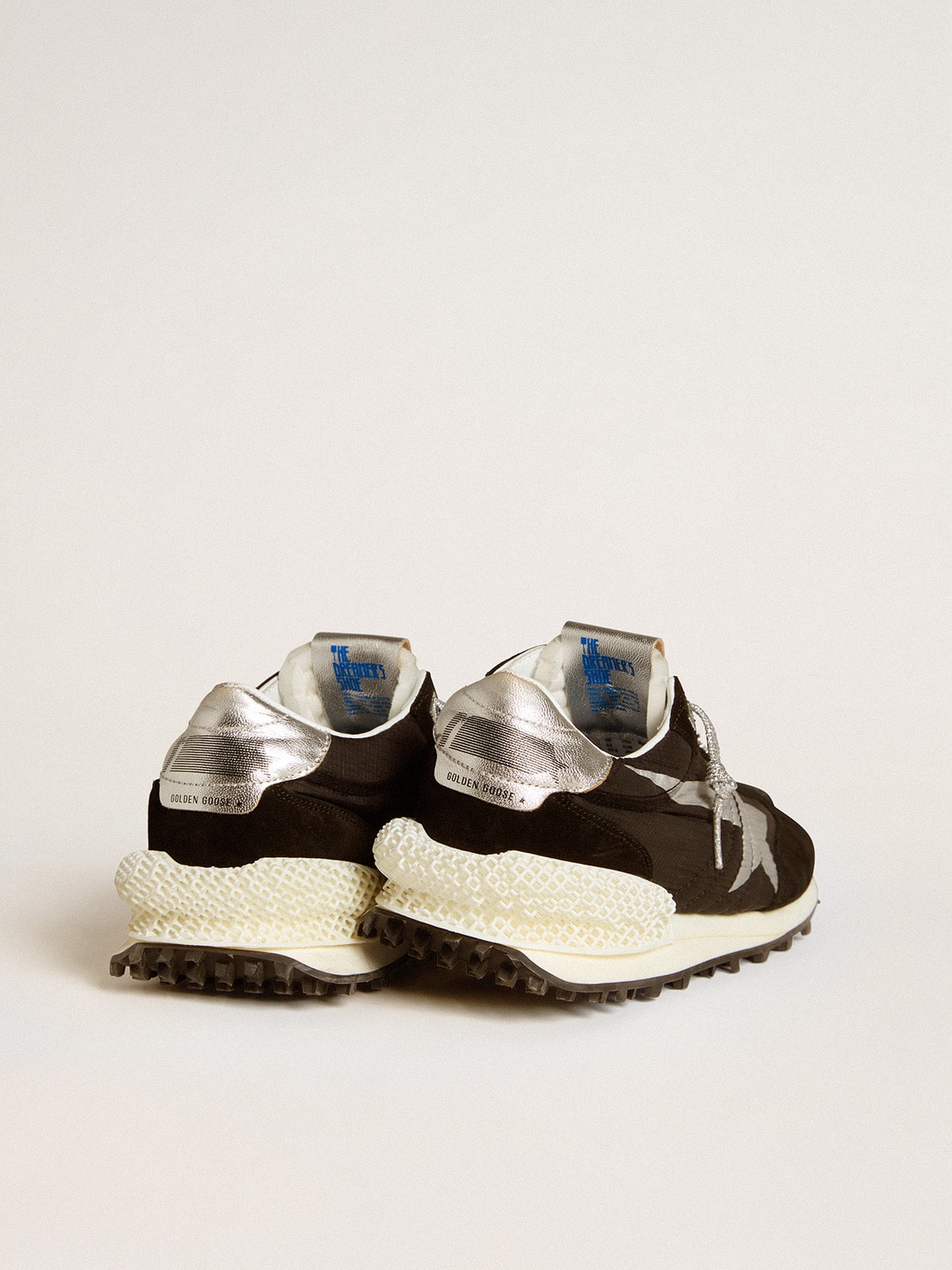 Men’s Marathon with black ripstop nylon upper and silver star - Golden Goose Men