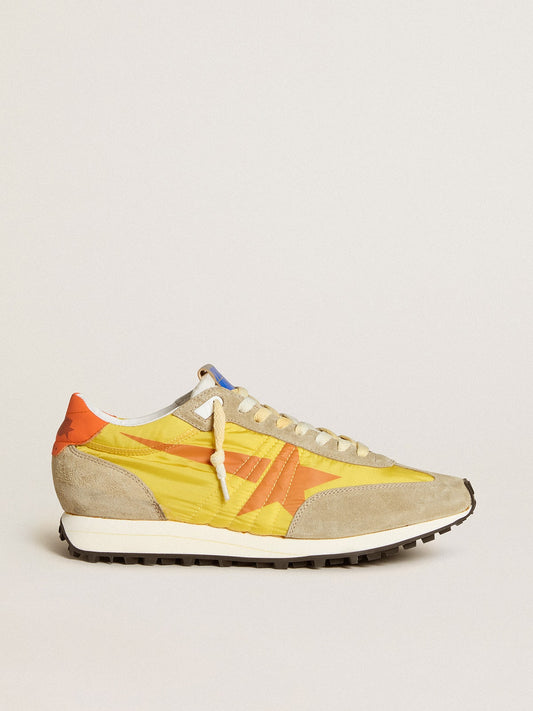 Men’s Marathon with yellow nylon upper and orange star - Golden Goose Men