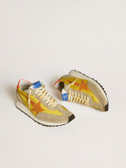 Men’s Marathon with yellow nylon upper and orange star - Golden Goose Men