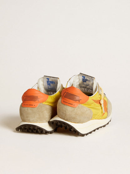 Men’s Marathon with yellow nylon upper and orange star - Golden Goose Men