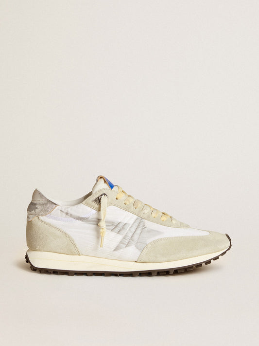 Men’s Marathon with white nylon upper and silver star - Golden Goose Men