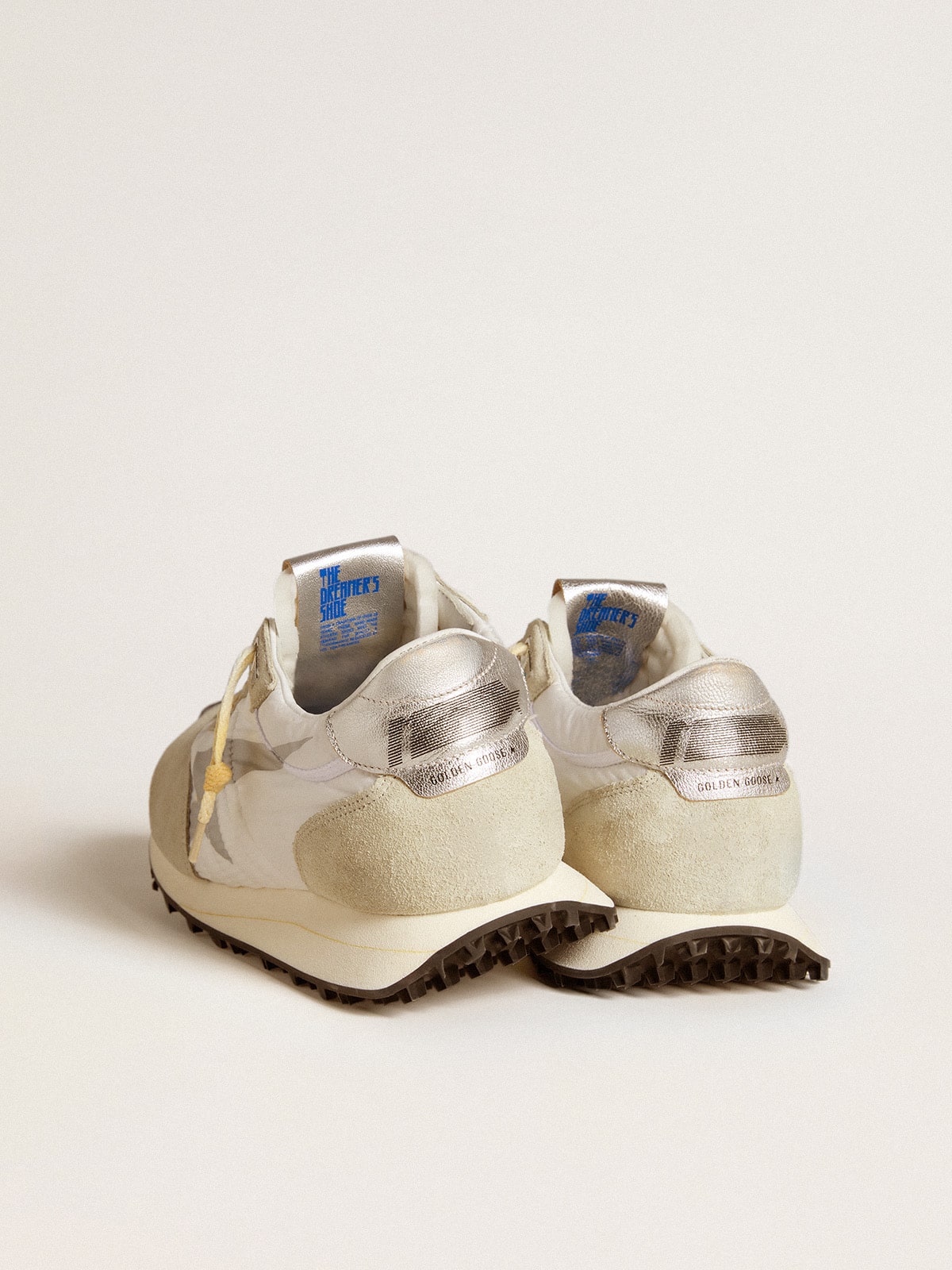 Men’s Marathon with white nylon upper and silver star - Golden Goose Men