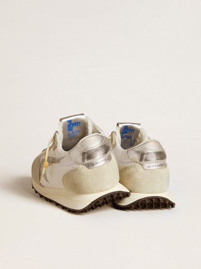 Men’s Marathon with white nylon upper and silver star - Golden Goose Men