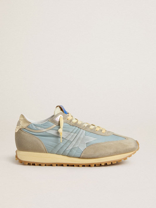 Men’s Marathon with light blue nylon upper and pastel blue star - Golden Goose Men