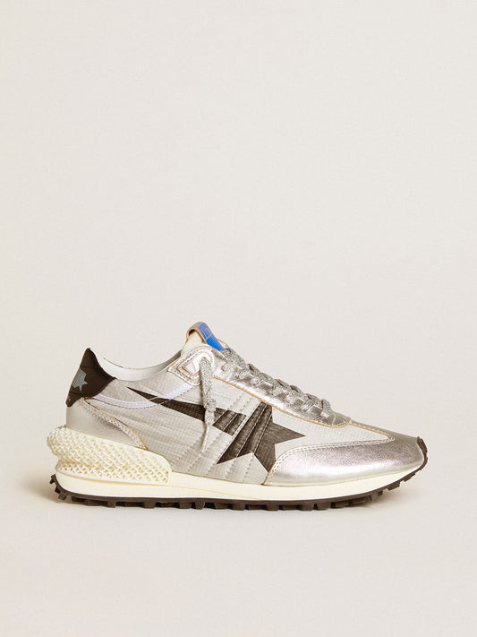 Men’s Marathon with silver ripstop nylon upper and black star - Golden Goose Men