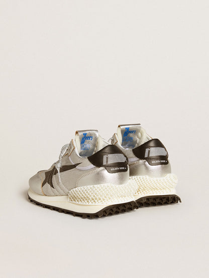 Men’s Marathon with silver ripstop nylon upper and black star - Golden Goose Men