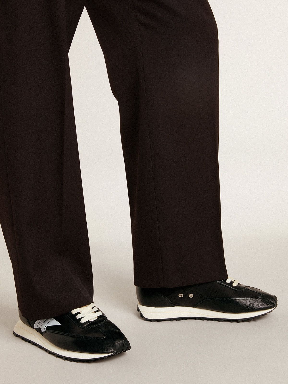 Men’s Marathon with black nylon upper and white star - Golden Goose Men