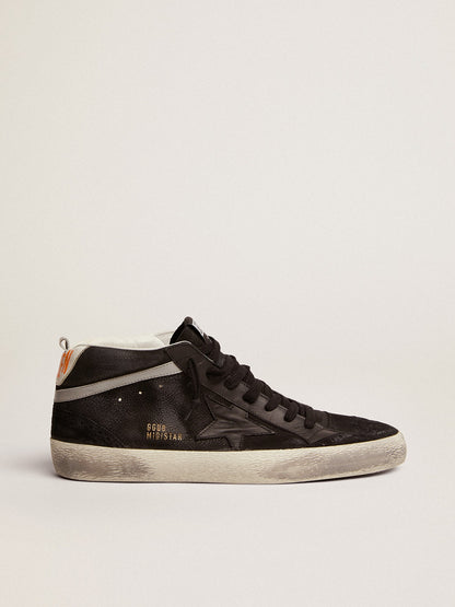 Men's Mid Star in nubuck with black leather star and silver flash - Golden Goose Men