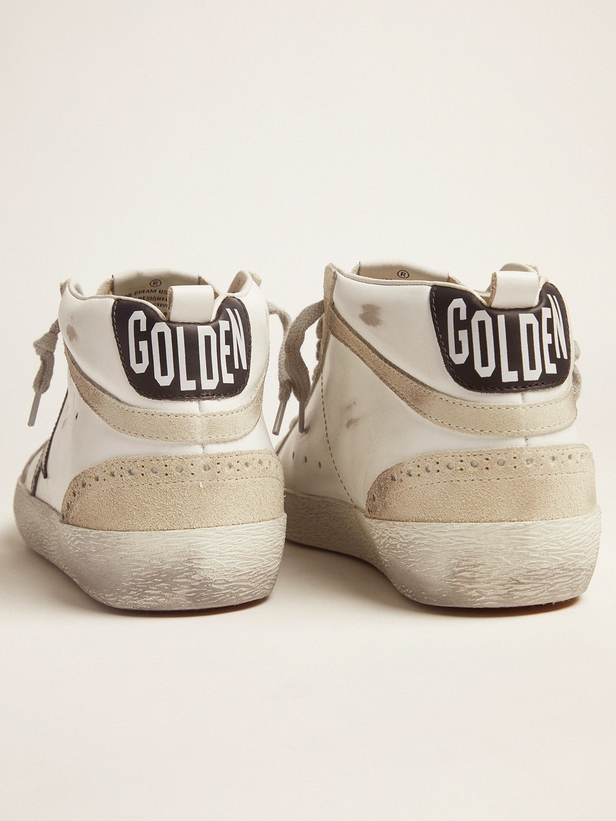 Men's Mid Star white with black star - Golden Goose Men
