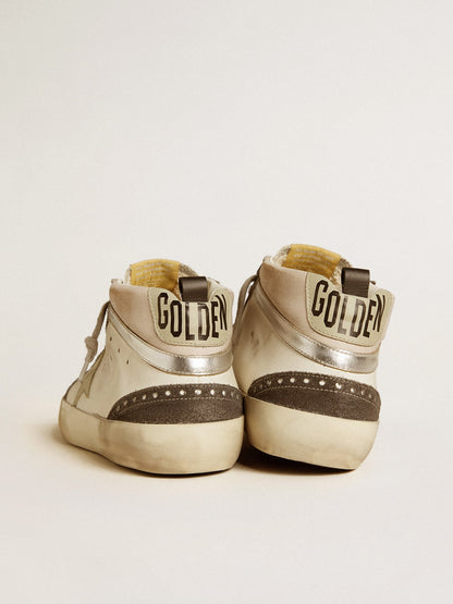 Mid Star with gray leather star and metallic silver leather flash - Golden Goose Men