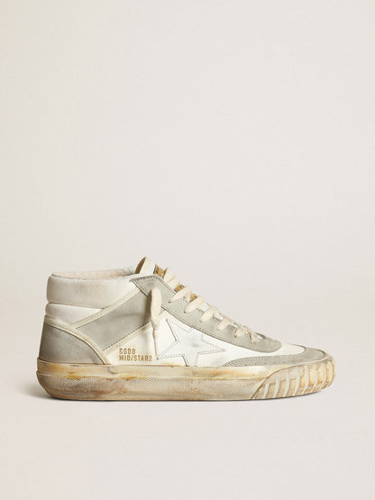 Men’s Mid Star with ice-gray suede inserts and white star - Golden Goose Men