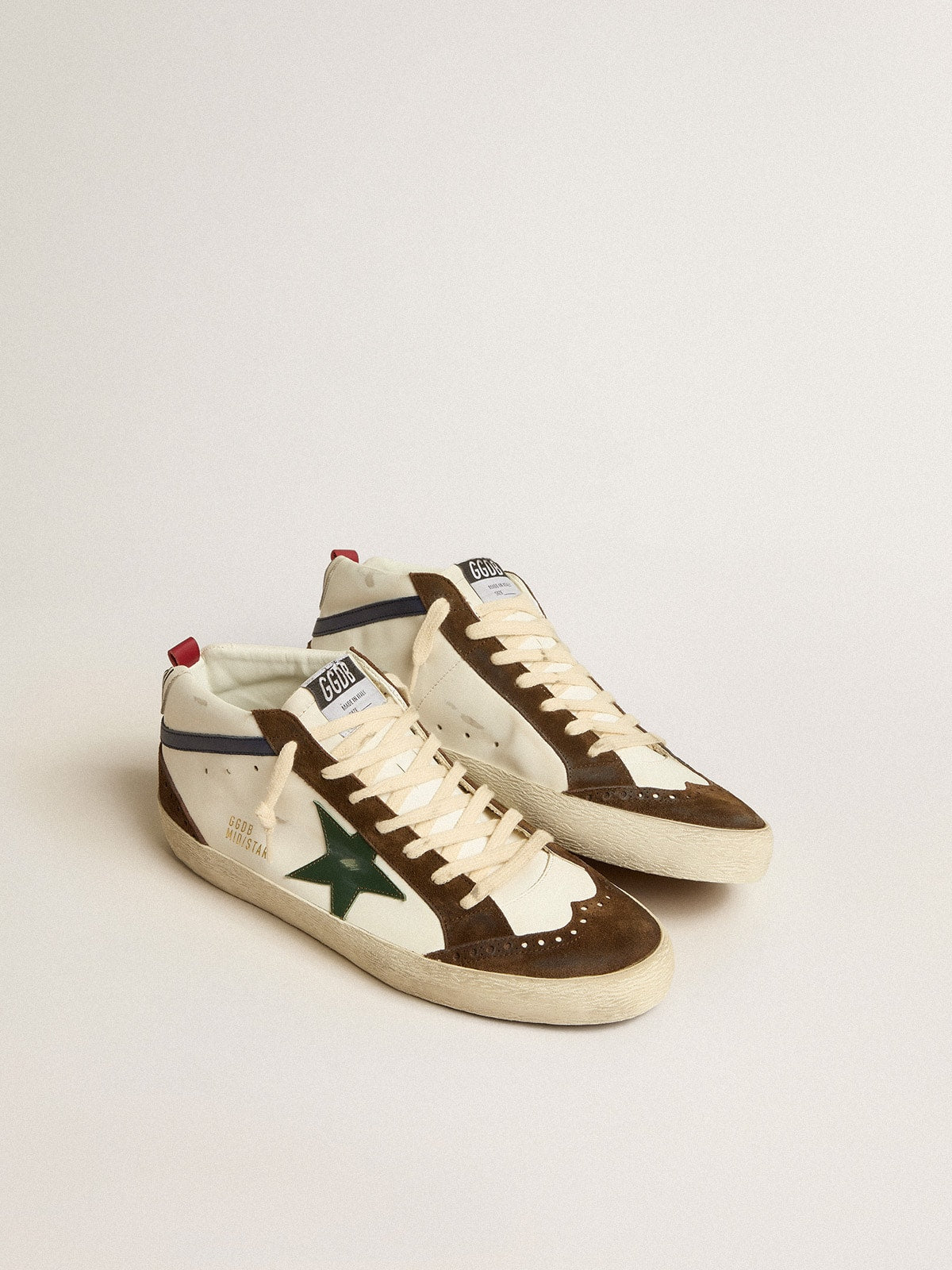 Mid Star with green leather star and blue leather flash - Golden Goose Men