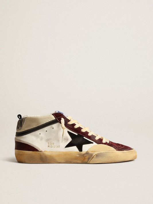 Mid Star in nappa with black suede star and wine-red inserts - Golden Goose Men