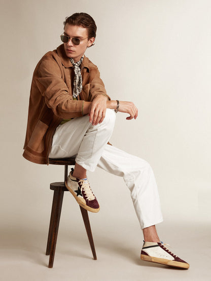 Mid Star in nappa with black suede star and wine-red inserts - Golden Goose Men