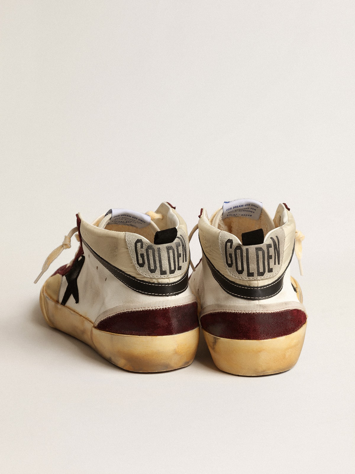 Mid Star in nappa with black suede star and wine-red inserts - Golden Goose Men