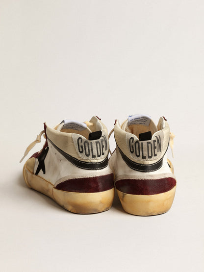 Mid Star in nappa with black suede star and wine-red inserts - Golden Goose Men