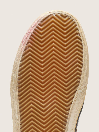 Men's Slide LAB sneakers in tobacco-colored suede with crystals and tobacco-colored suede star - Golden Goose Men