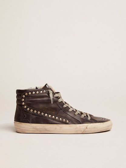 Men's Slide black with studs - Golden Goose Men