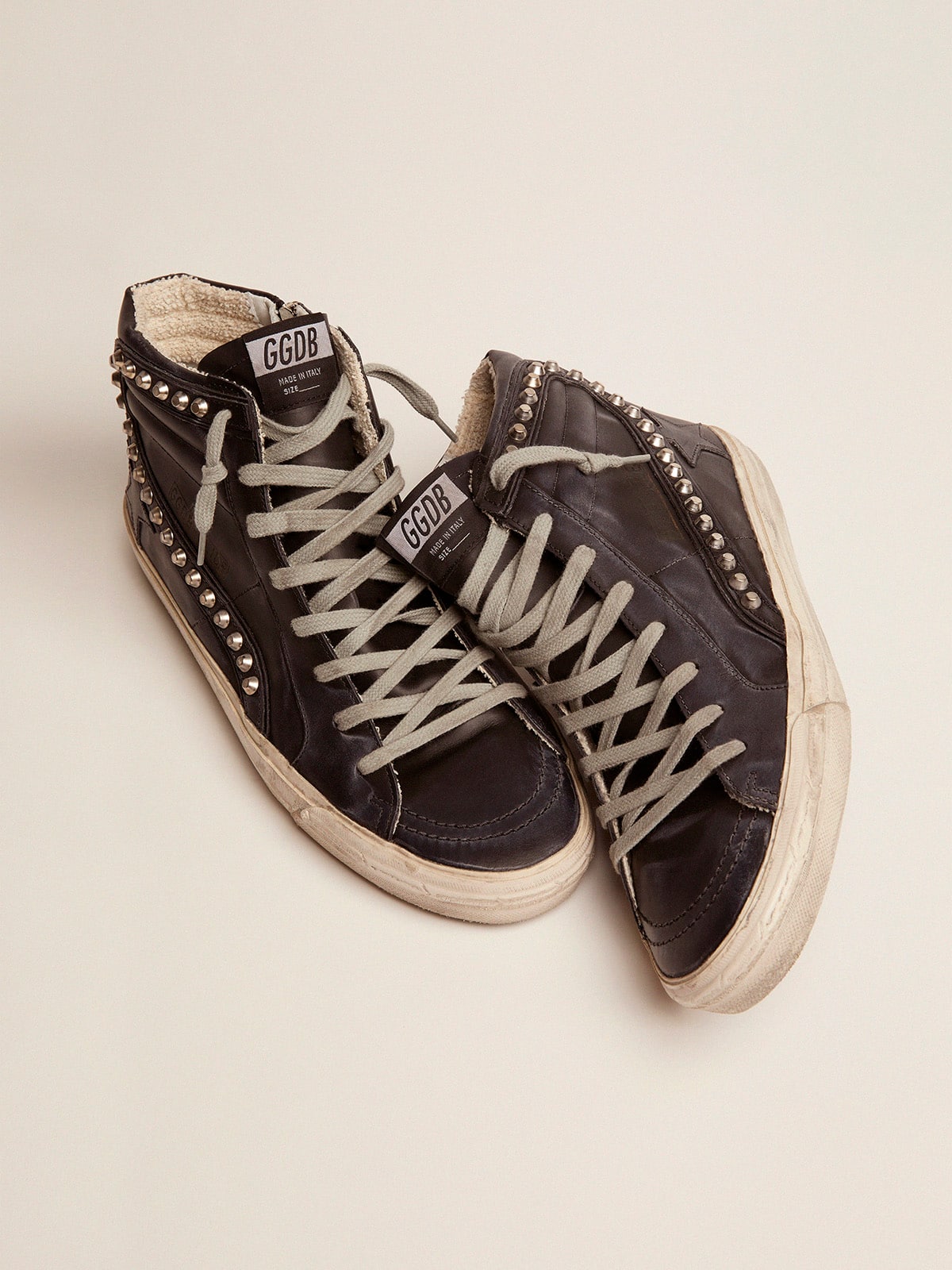 Men's Slide black with studs - Golden Goose Men