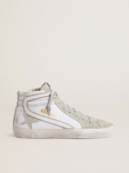 Men's Slide in leather with suede details - Golden Goose Men