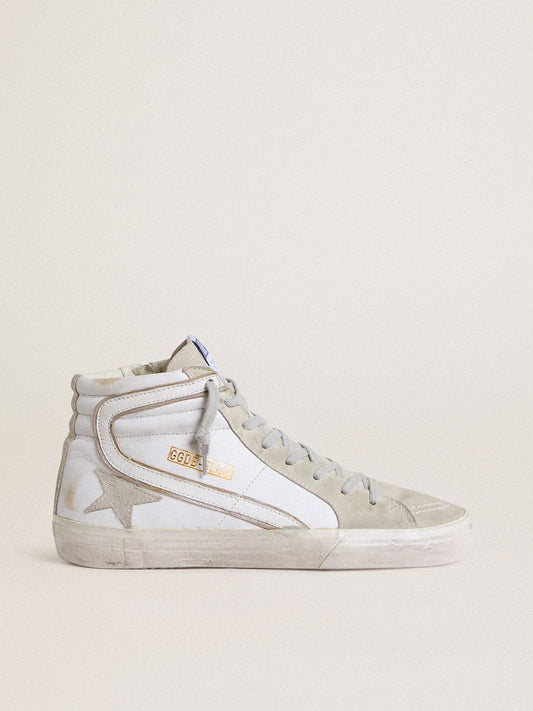 Men's Slide in leather with suede details - Golden Goose Men