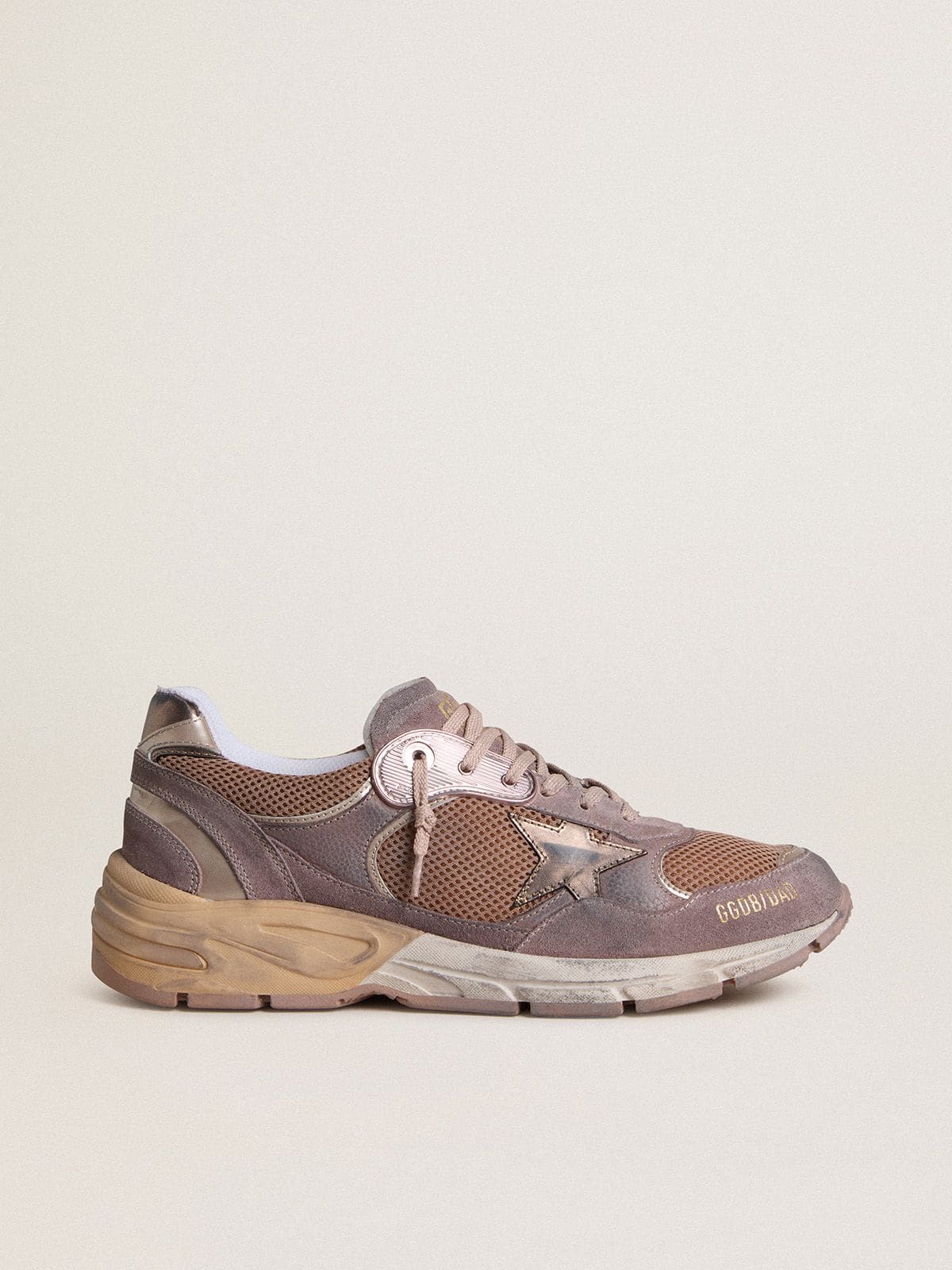Men's Dad-Star in lilac suede and mesh with laminated leather star and heel tab - Golden Goose Men