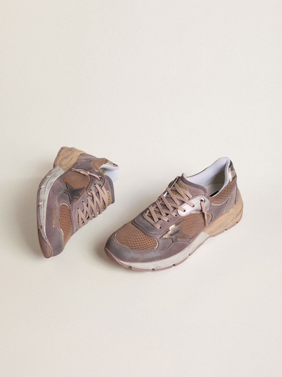 Men's Dad-Star in lilac suede and mesh with laminated leather star and heel tab - Golden Goose Men