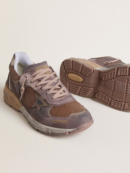 Men's Dad-Star in lilac suede and mesh with laminated leather star and heel tab - Golden Goose Men