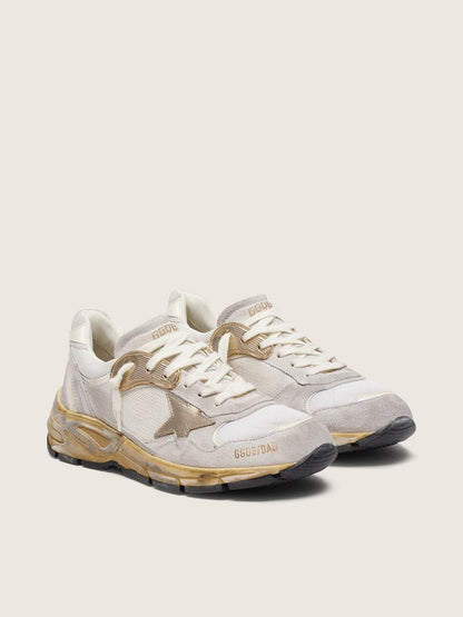 Men's Dad-Star in mesh and white suede with gold foiled leather star - Golden Goose Men