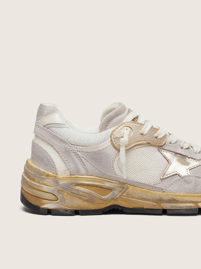 Men's Dad-Star in mesh and white suede with gold foiled leather star - Golden Goose Men