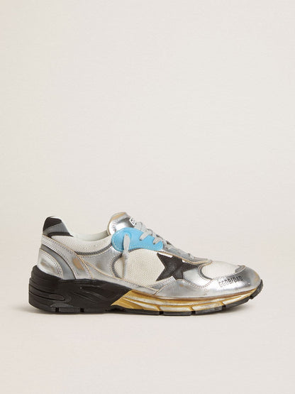 Men's Dad-Star in mesh and silver foiled leather with black leather star - Golden Goose Men