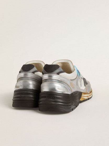 Men's Dad-Star in mesh and silver foiled leather with black leather star - Golden Goose Men