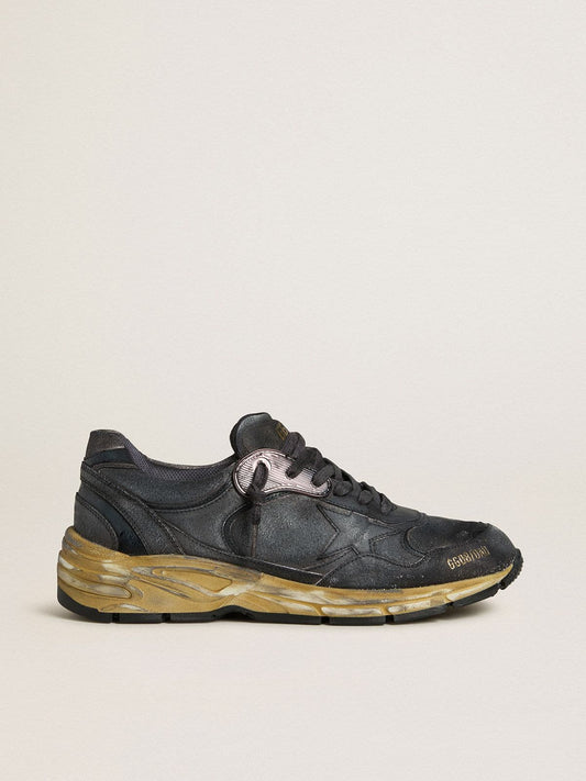 Men's Dad-Star in black naplak and crackle leather with black star and heel tab - Golden Goose Men