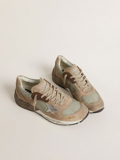 Men's Dad-Star in beige mesh and suede with silver leather star - Golden Goose Men