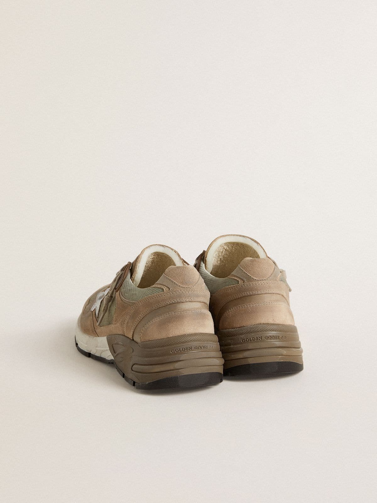 Men's Dad-Star in beige mesh and suede with silver leather star - Golden Goose Men