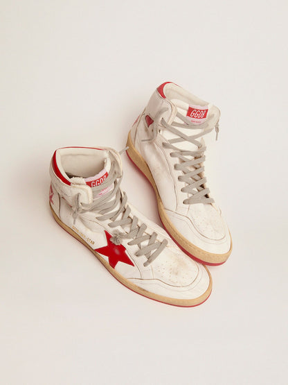 Men's Sky-Star with signature on the ankle and red inserts - Golden Goose Men