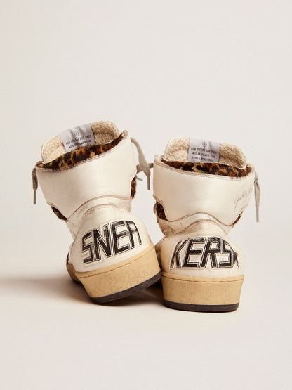 Sky-Star sneakers with signature on the ankle and leopard-print pony skin inserts - Golden Goose Men