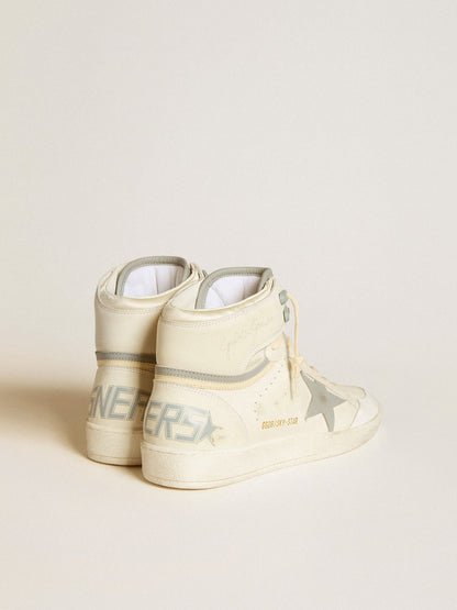 Men's Sky-Star in leather with light blue leather star and white heel tab - Golden Goose Men