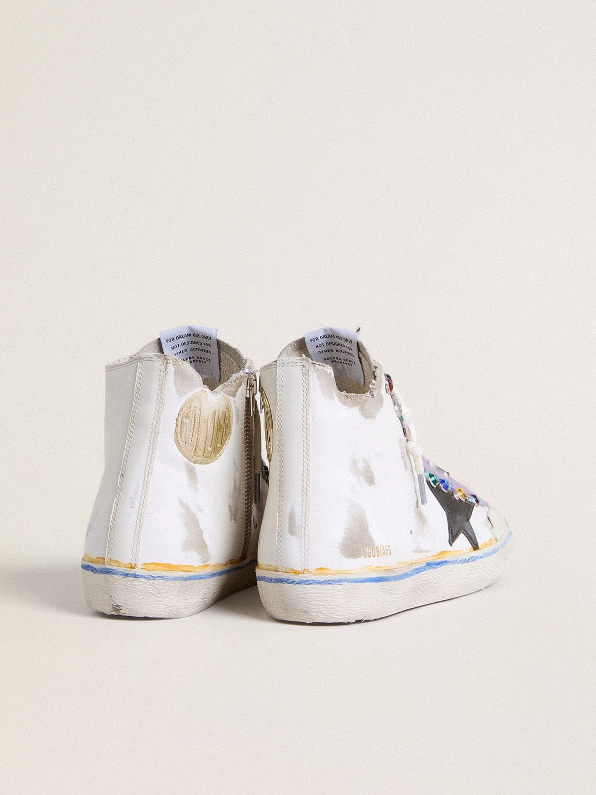 Men’s Francy Penstar LAB with black leather star and multicolor studs - Golden Goose Men