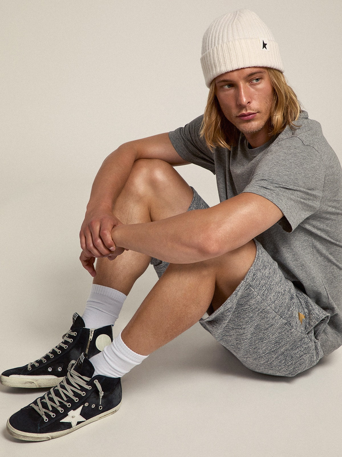Men's Francy in leather with leather star and heel tab - Golden Goose Men